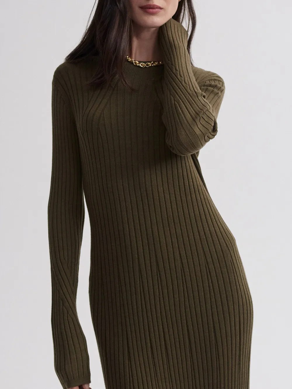 Axel Rib Knit Midi Dress