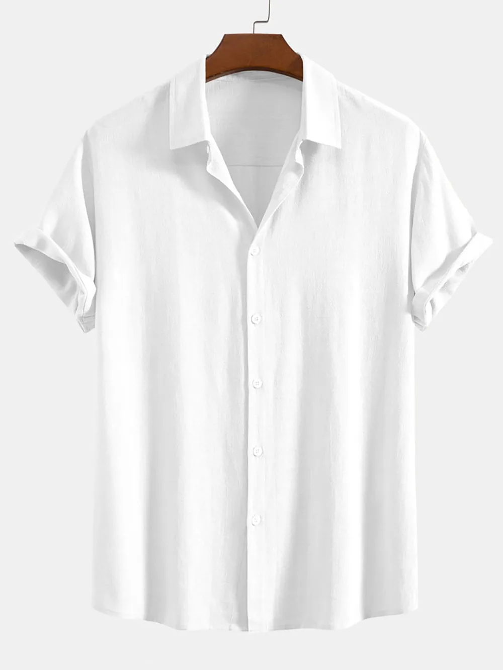 Linen Rayon Blend Button Up Shirt