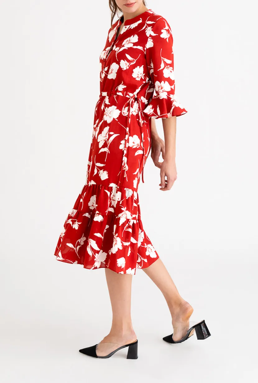 Celina Dress - Red Floral