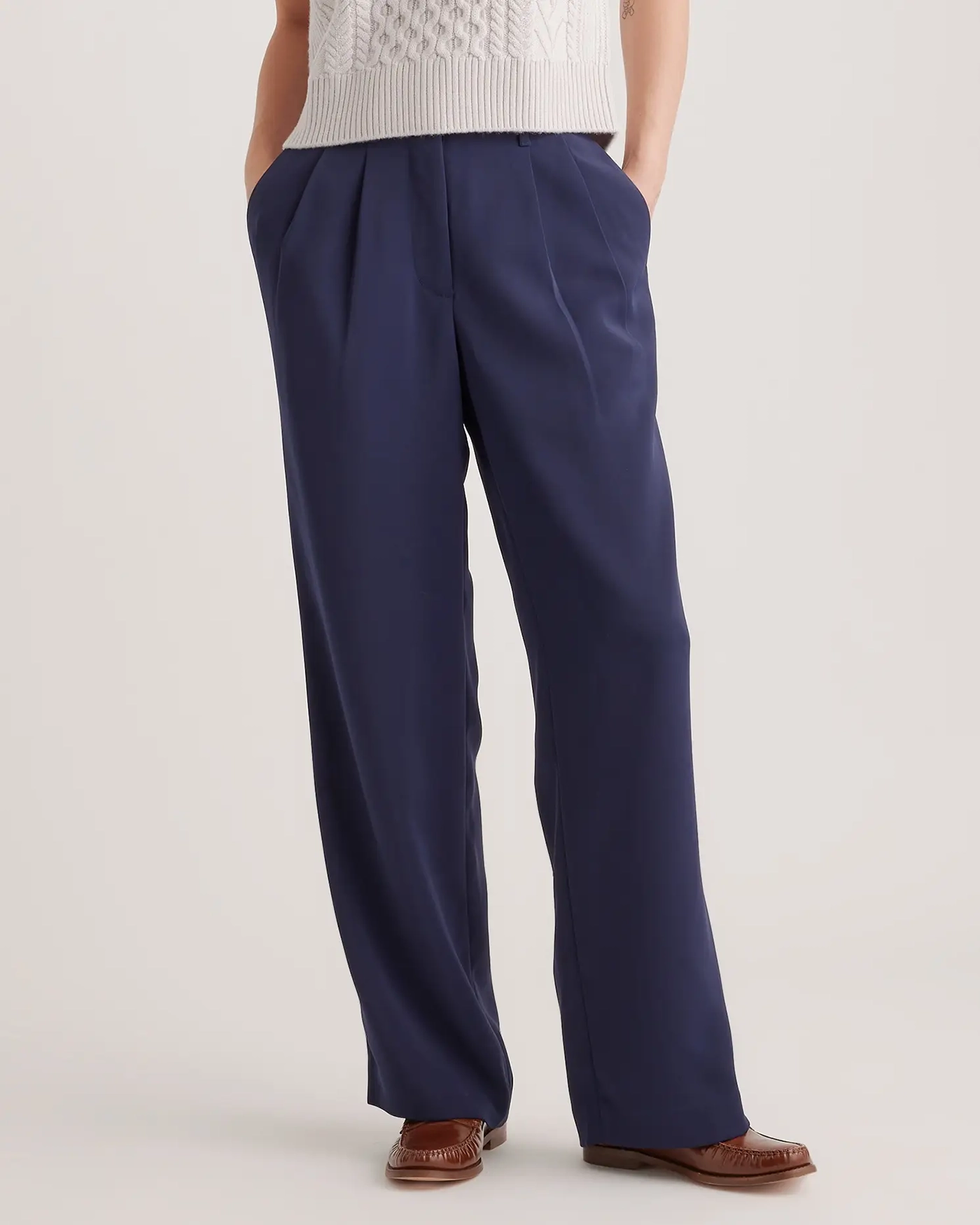 Pleated Wide Leg Pants