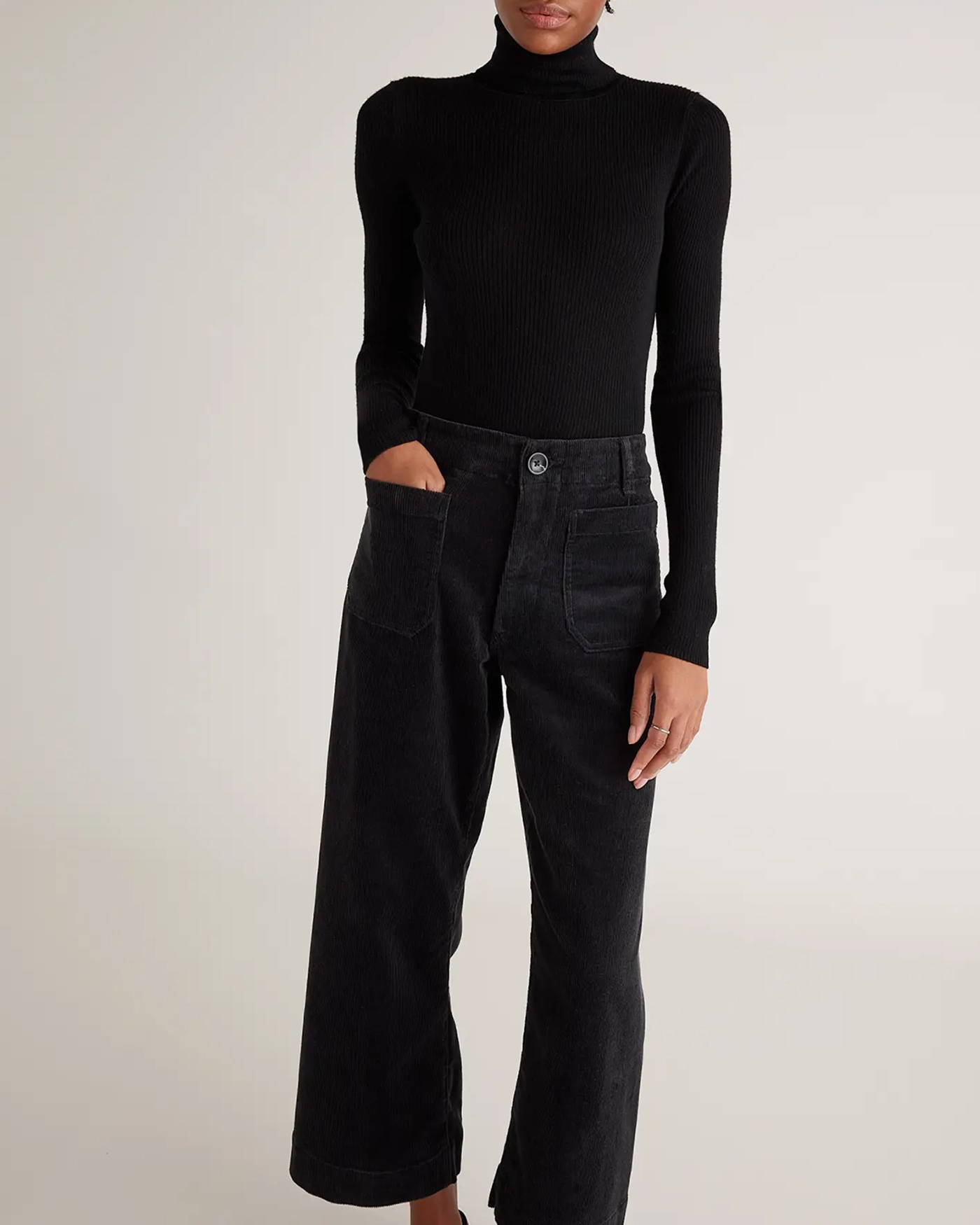 Corduroy Cropped Wide Leg Pants