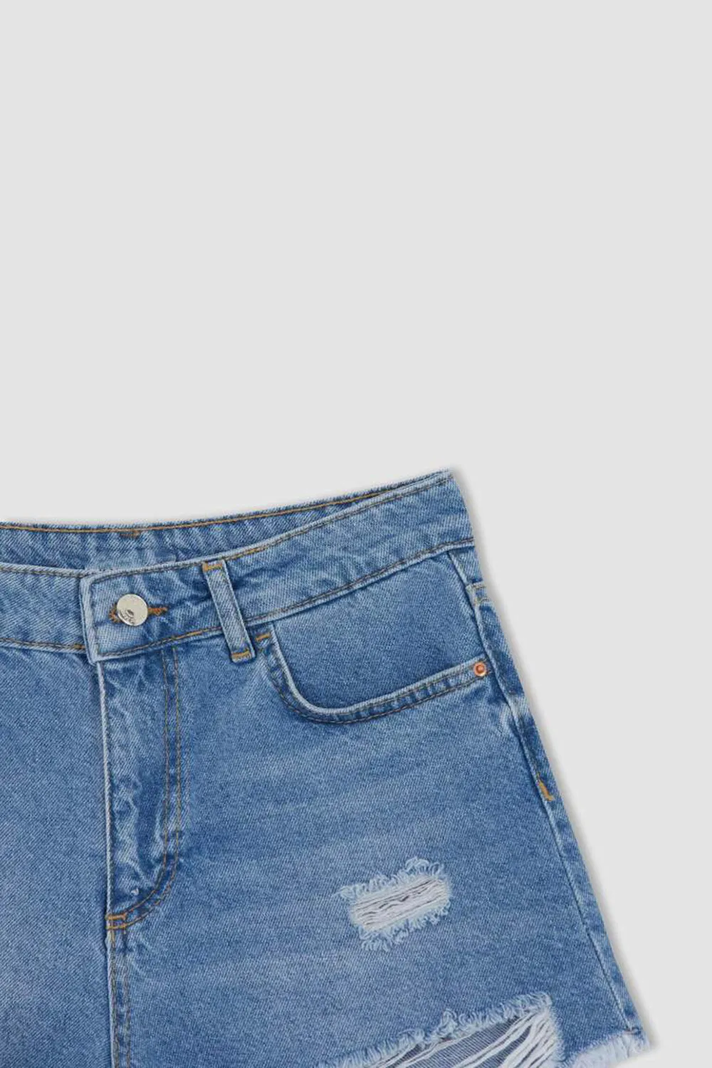 Jean Normal Waist Cut Ended Trousers Shorts