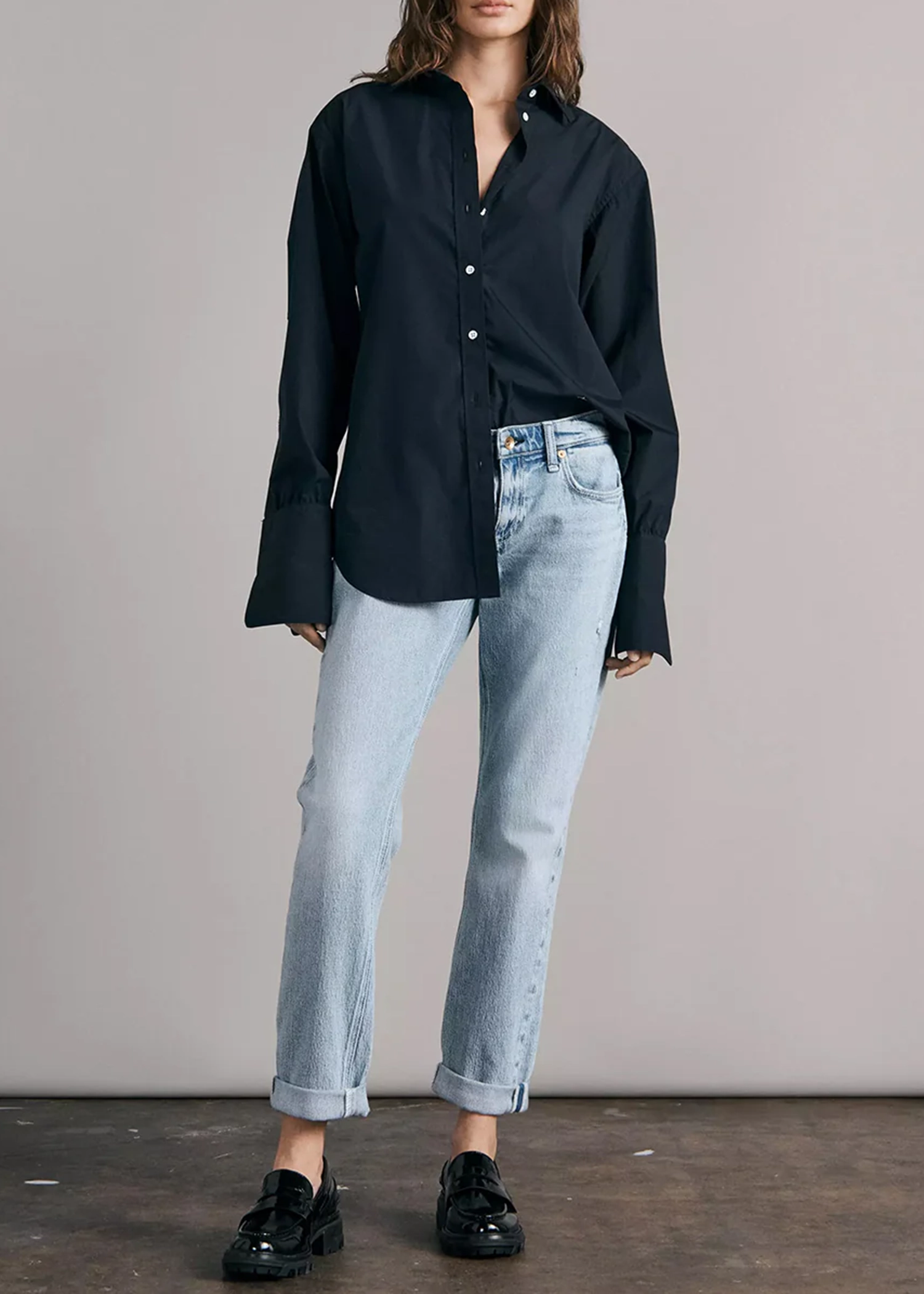 Low Rise Washed Casual Boyfriend Jeans