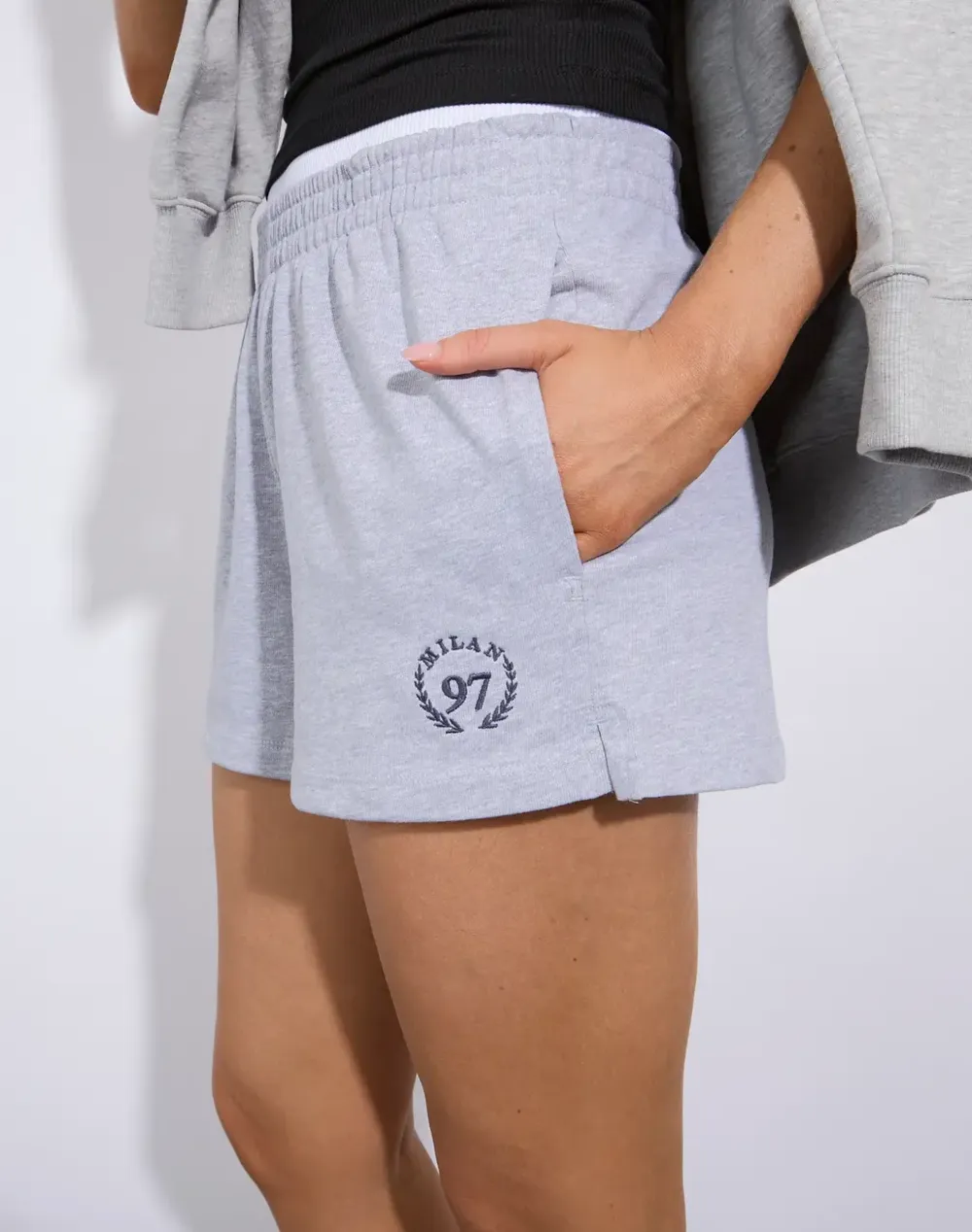 Embroidered Sweat Short