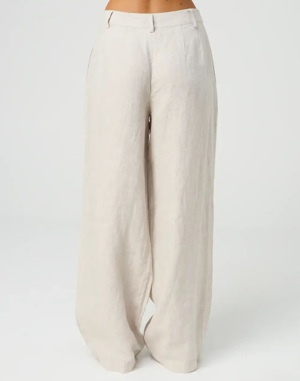 Linen Pleat Wide Leg Pant