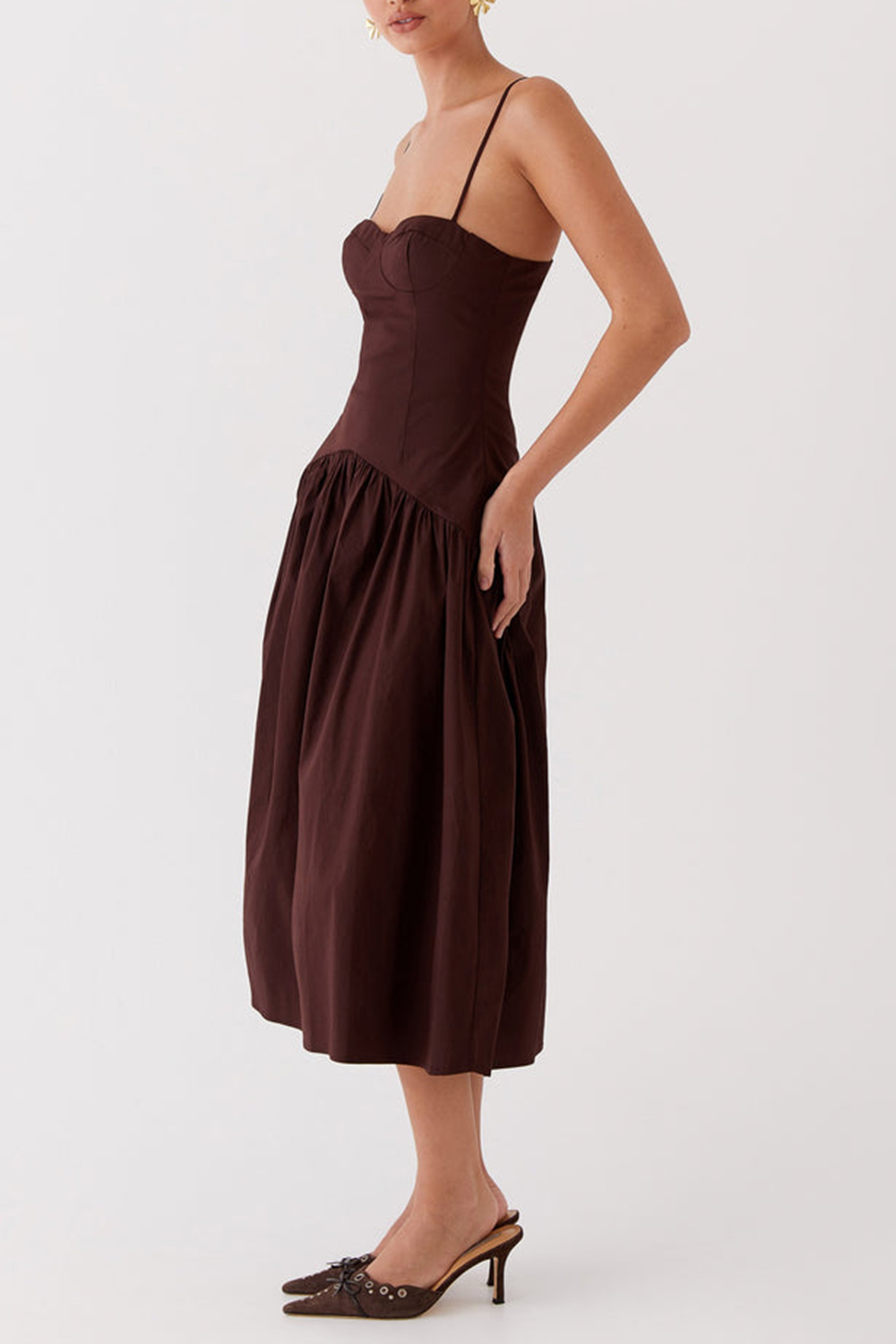 Yvette Corset Midi Dress - Desert Sage