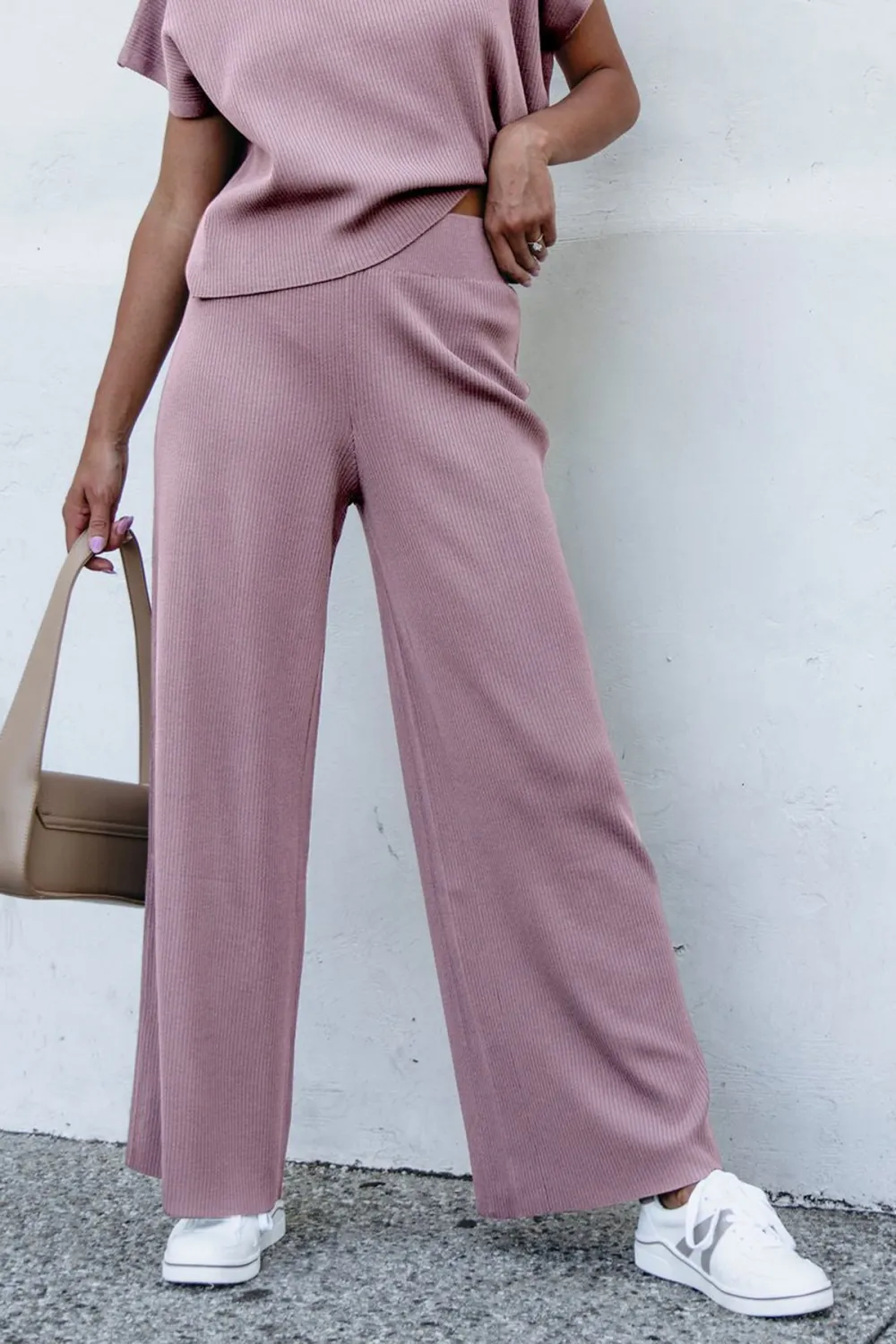 Ribbed Lounge Pants - Mauve