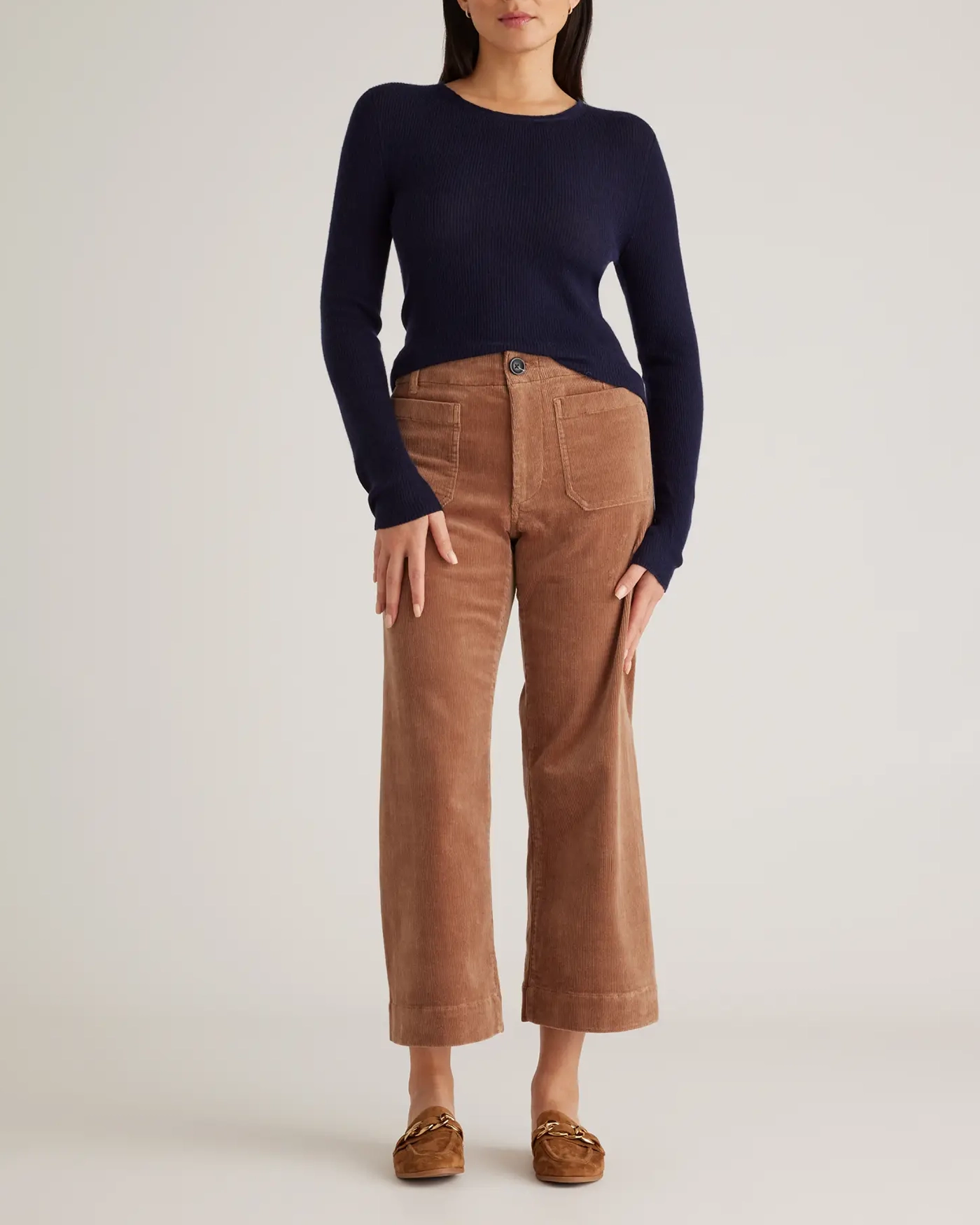 Featherweight Cashmere Ribbed Crewneck Sweater