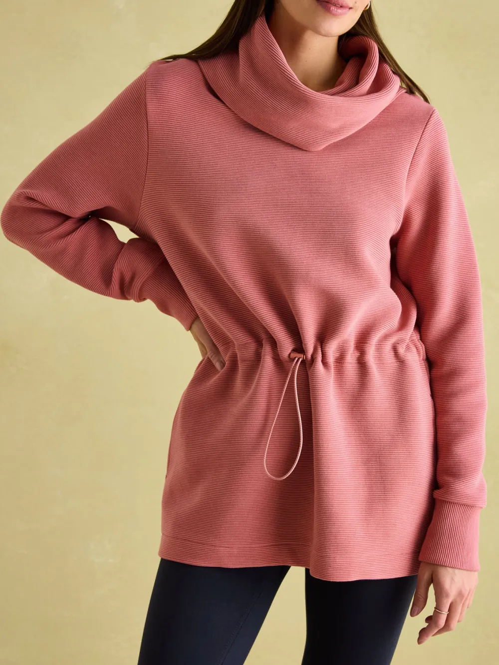 Willow Pink Cowl Neck Sweatshirt