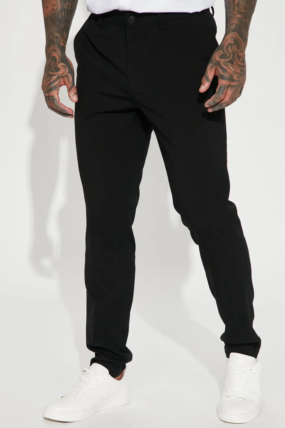 Zip Fly Slight Stretch Trouser - Black