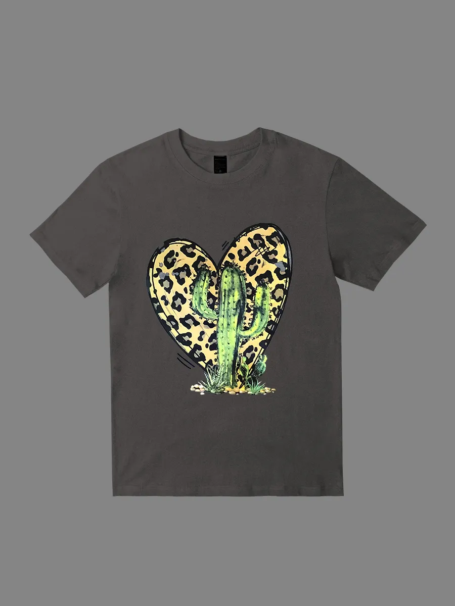 Leopard Heart Cactus Tee