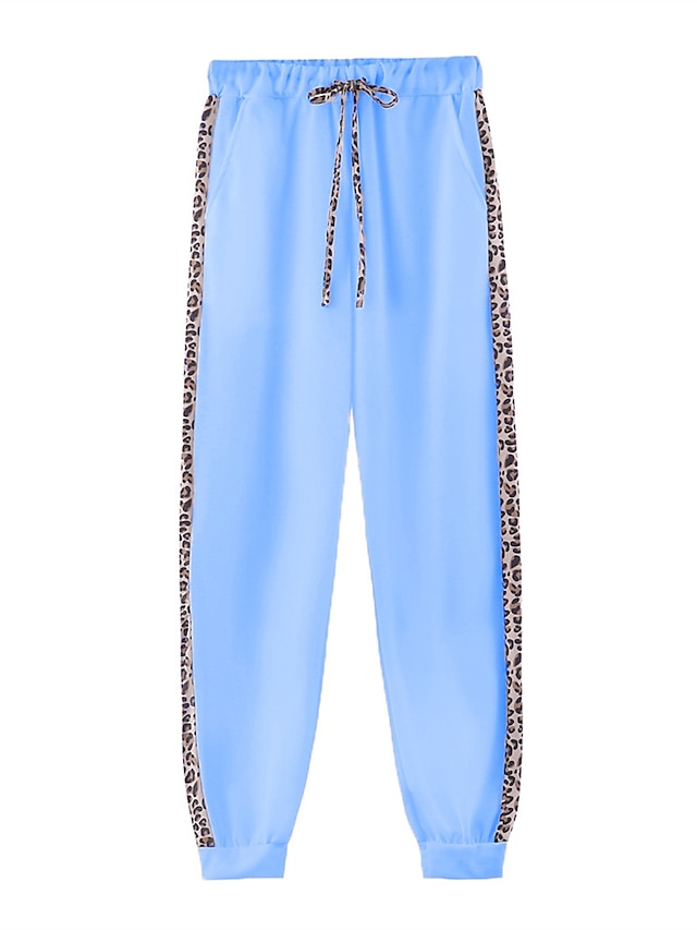 Women's Loungewear Sets Leopard Sport Casual Comfort Home Street Daily Polyester Breathable Hoodie Long Sleeve Hoodie Pant Spring Fall Black White
