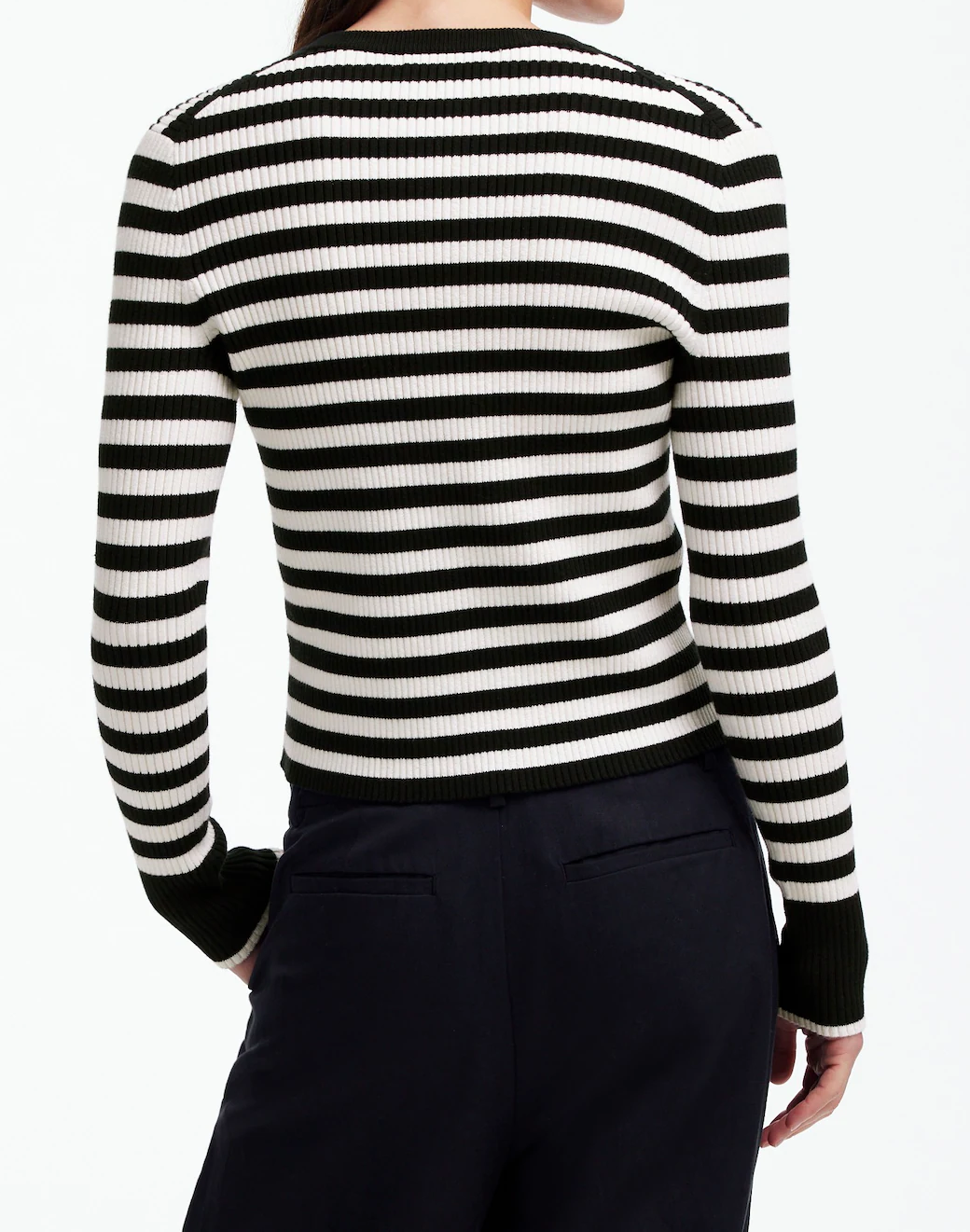 Zip-Front Cardigan in Stripe