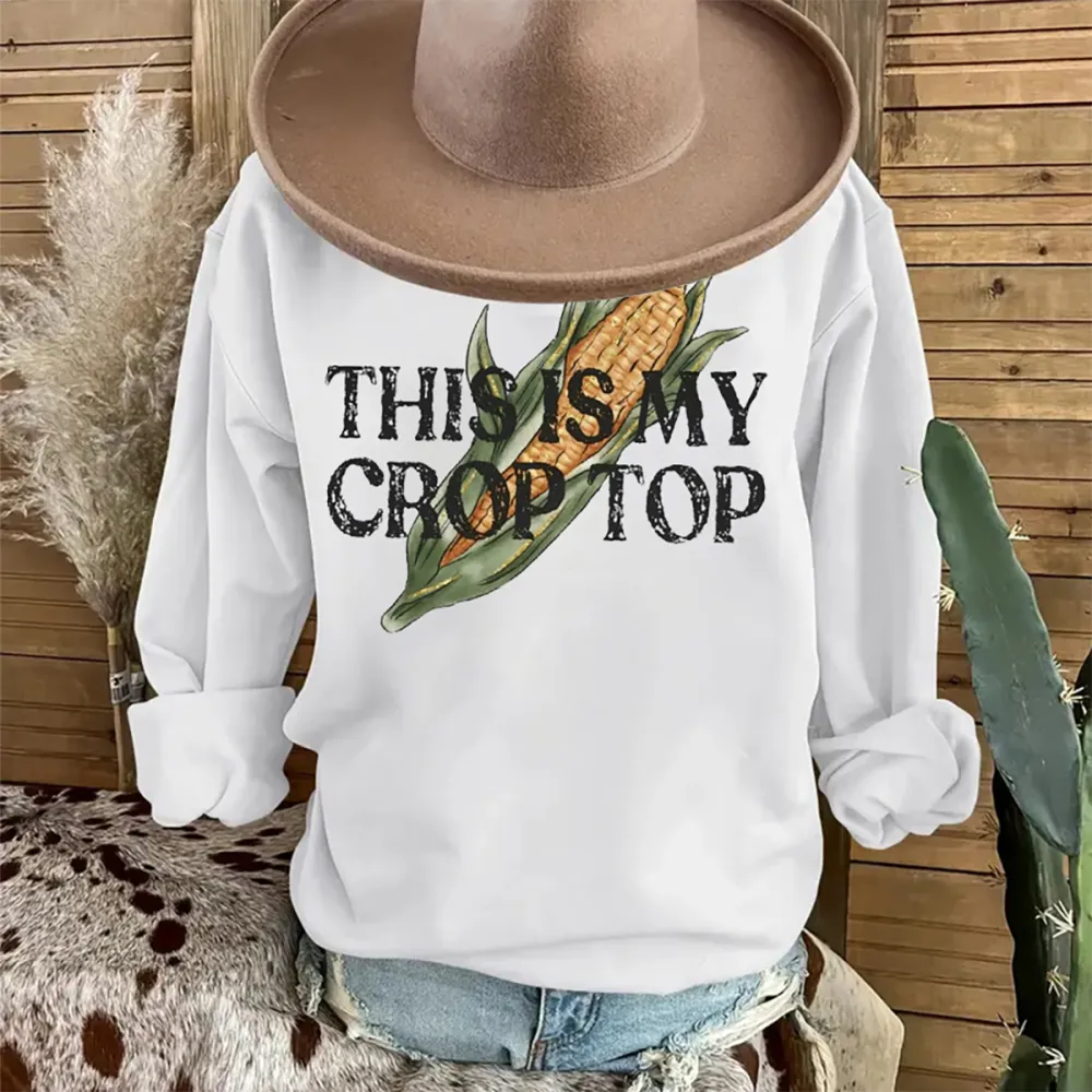 This Is My Crop Top Corn Sweatshirt