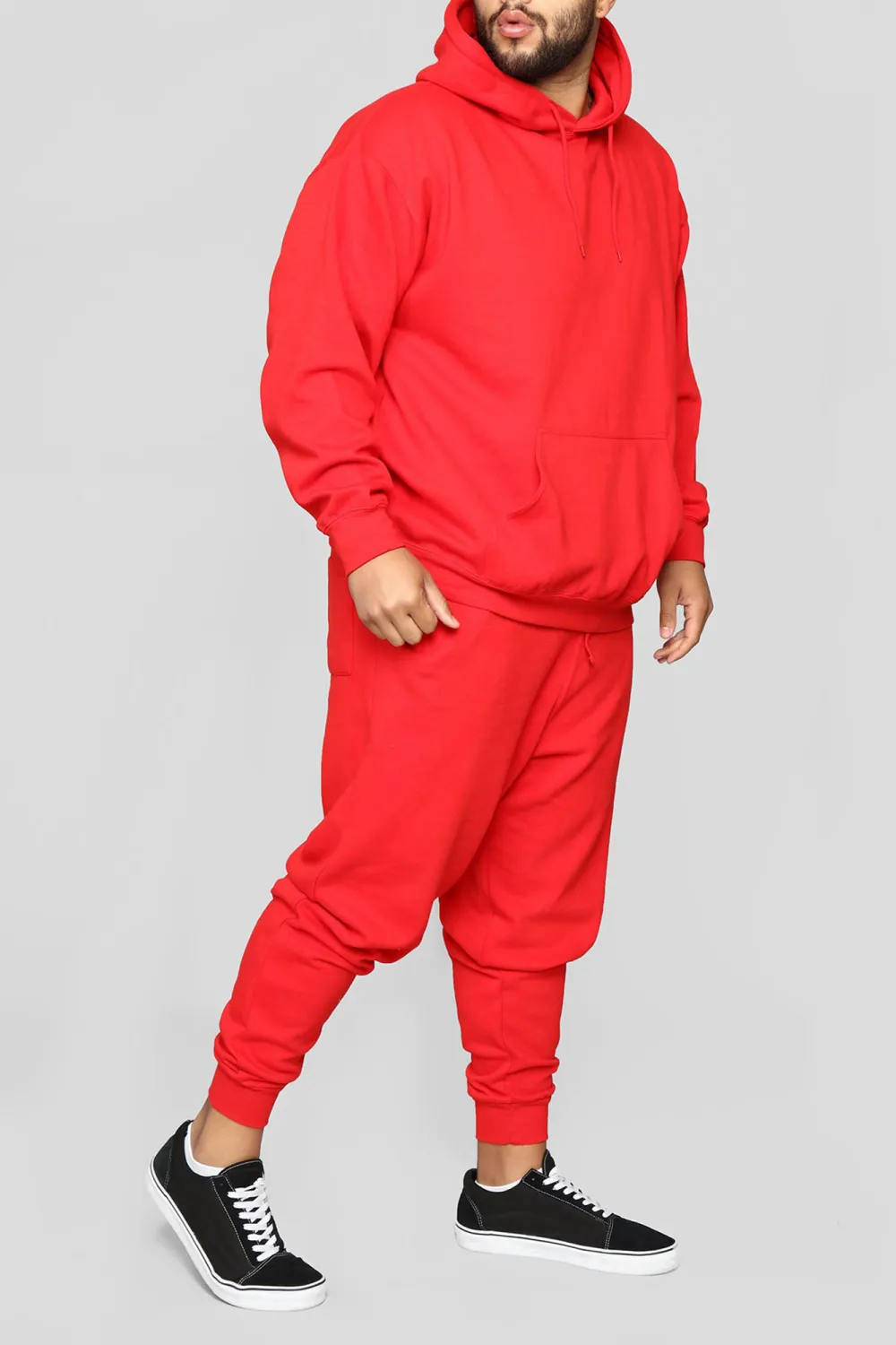 Solid Color Hoodie - Red