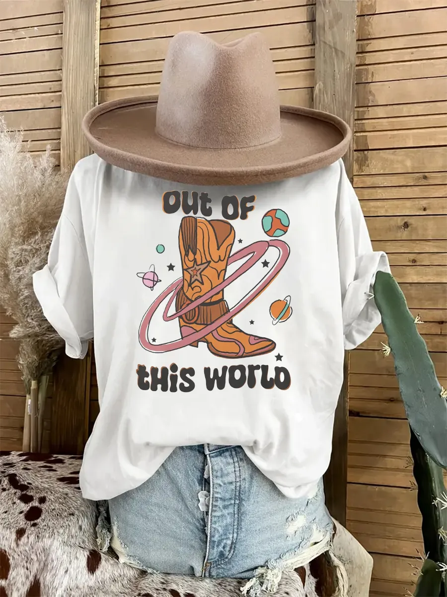 Out Of This World Space Wild West Western T-shirt