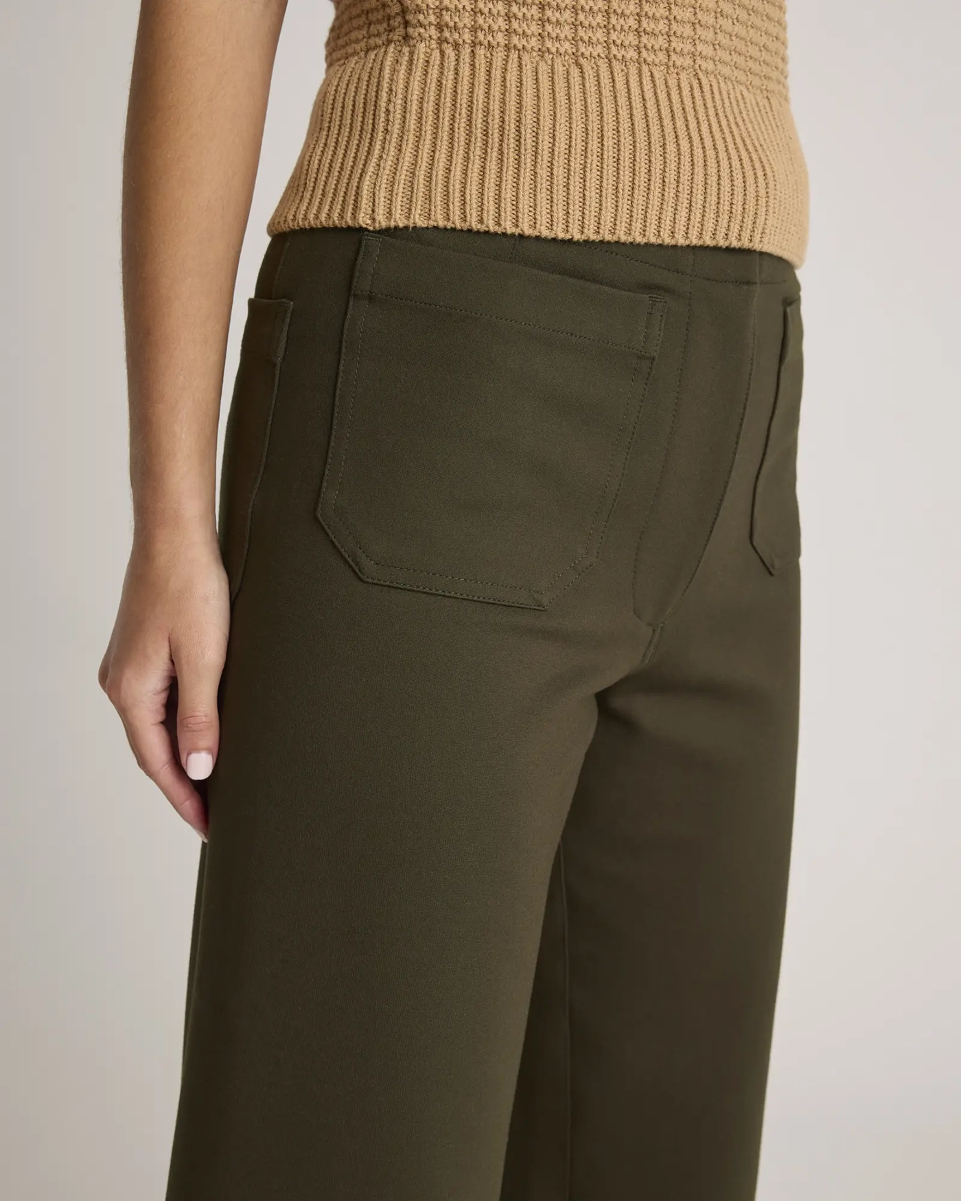 Ultra-Stretch Ponte Cropped Wide Leg Pants