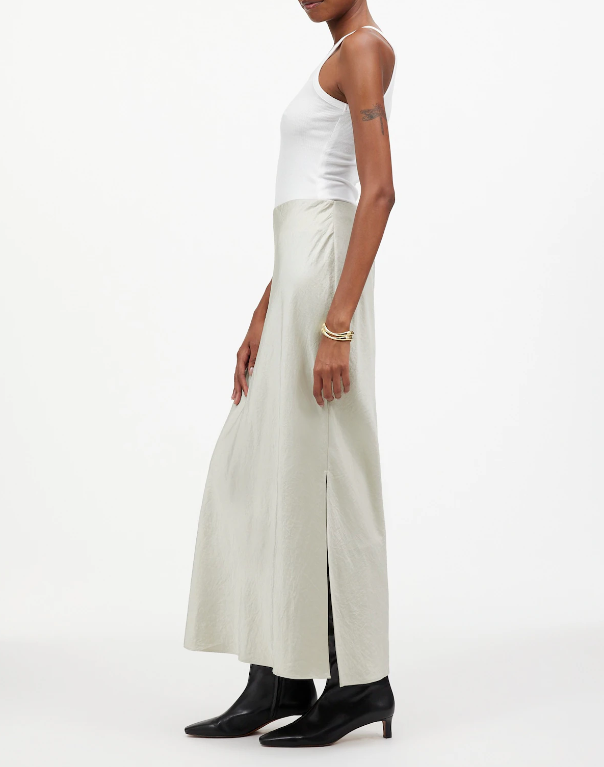 Satin Maxi Slip Skirt