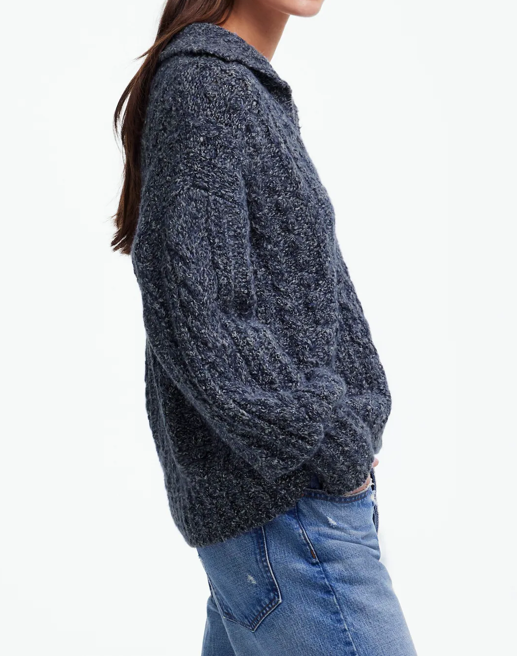 Cotton Wool Blend Cable-Knit Sweater