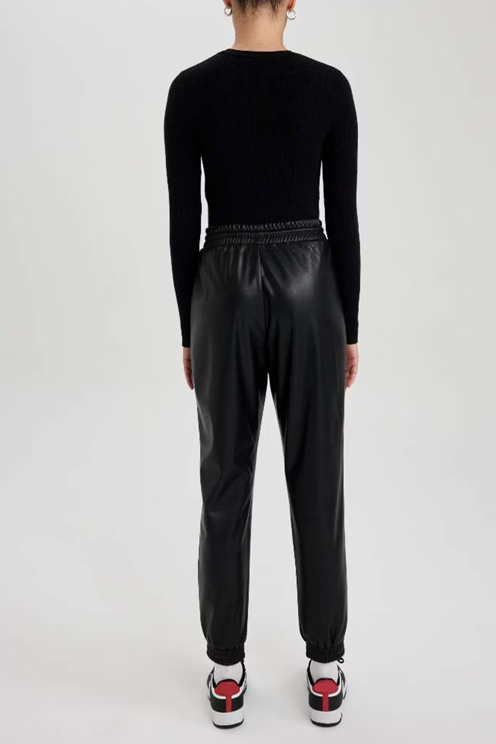 jogger Faux Leather Trousers